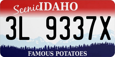 ID license plate 3L9337X