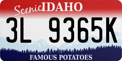ID license plate 3L9365K