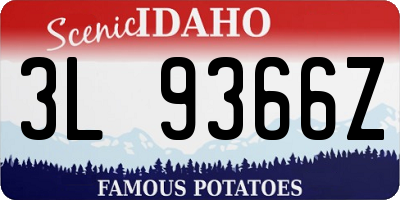 ID license plate 3L9366Z