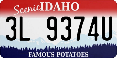 ID license plate 3L9374U