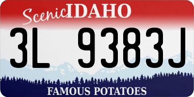 ID license plate 3L9383J