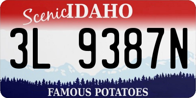 ID license plate 3L9387N
