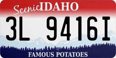 ID license plate 3L9416I