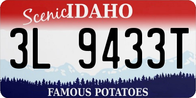 ID license plate 3L9433T