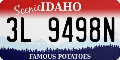 ID license plate 3L9498N