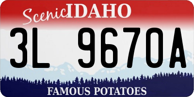 ID license plate 3L9670A