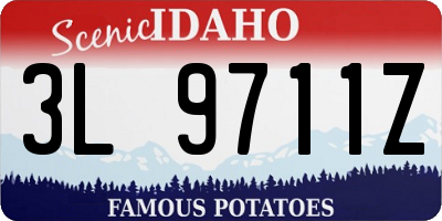 ID license plate 3L9711Z