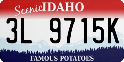 ID license plate 3L9715K
