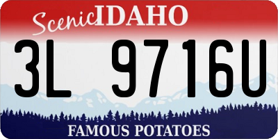ID license plate 3L9716U