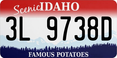 ID license plate 3L9738D