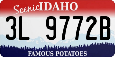 ID license plate 3L9772B