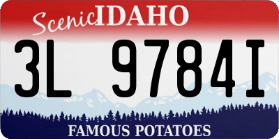 ID license plate 3L9784I