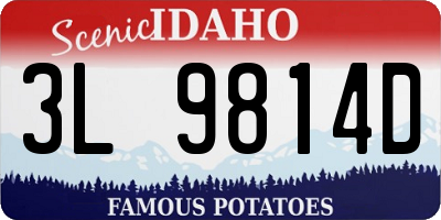 ID license plate 3L9814D