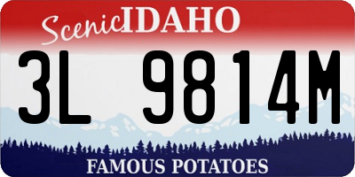 ID license plate 3L9814M