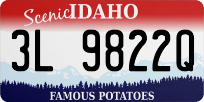 ID license plate 3L9822Q