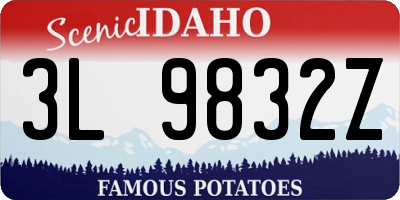 ID license plate 3L9832Z