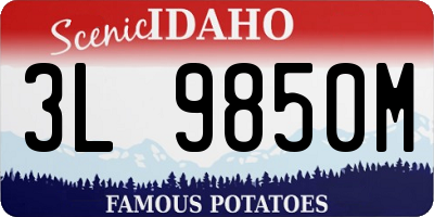 ID license plate 3L9850M