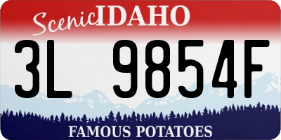 ID license plate 3L9854F