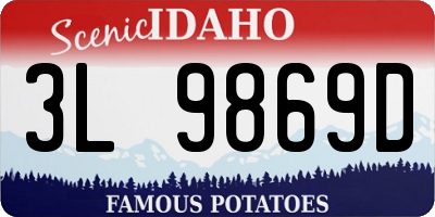 ID license plate 3L9869D