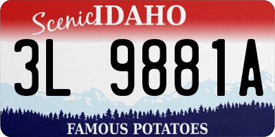 ID license plate 3L9881A