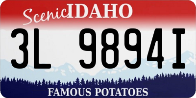 ID license plate 3L9894I