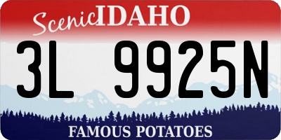 ID license plate 3L9925N
