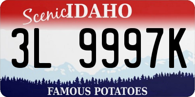 ID license plate 3L9997K