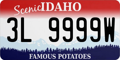 ID license plate 3L9999W