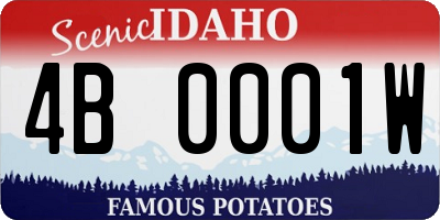 ID license plate 4B0001W