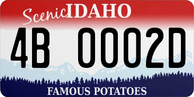 ID license plate 4B0002D