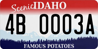 ID license plate 4B0003A