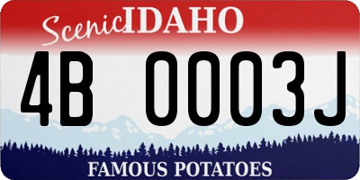 ID license plate 4B0003J