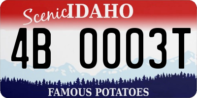 ID license plate 4B0003T