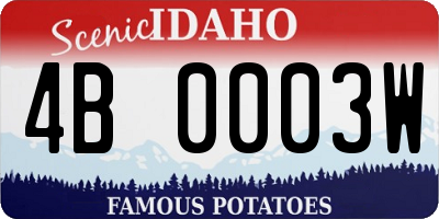 ID license plate 4B0003W