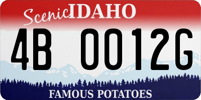 ID license plate 4B0012G