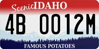 ID license plate 4B0012M