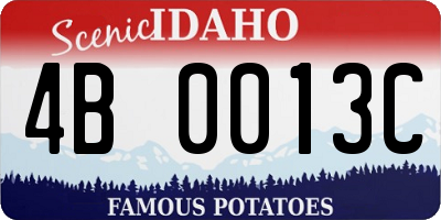 ID license plate 4B0013C