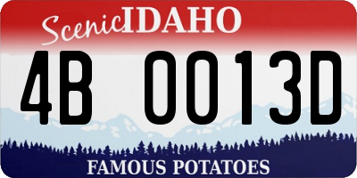ID license plate 4B0013D
