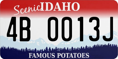 ID license plate 4B0013J