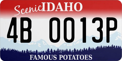 ID license plate 4B0013P