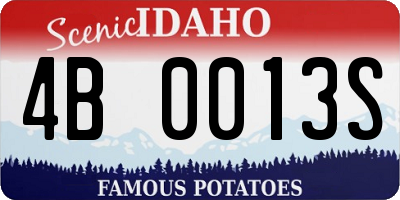 ID license plate 4B0013S