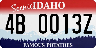 ID license plate 4B0013Z