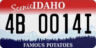 ID license plate 4B0014I