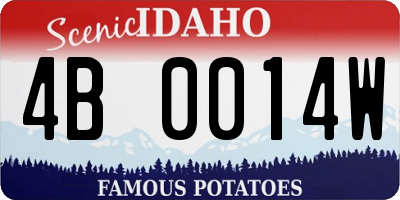 ID license plate 4B0014W