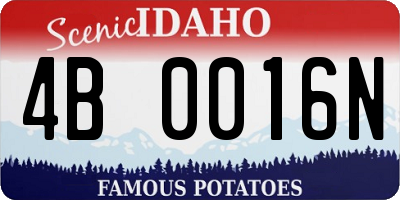 ID license plate 4B0016N