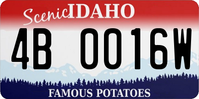 ID license plate 4B0016W