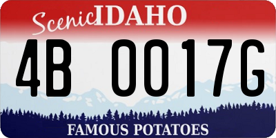 ID license plate 4B0017G