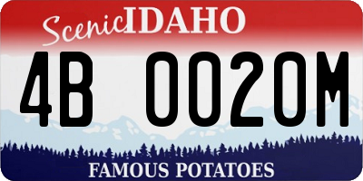 ID license plate 4B0020M