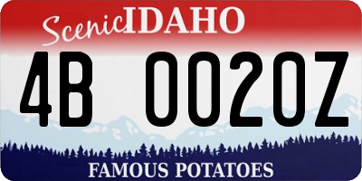 ID license plate 4B0020Z