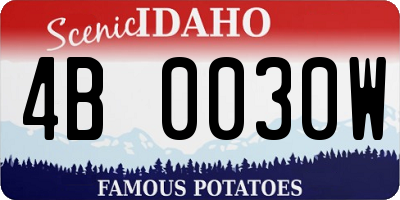 ID license plate 4B0030W